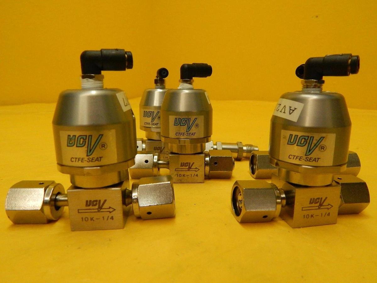 Used Motoyama SUSF316L Pneumatic Valve Normally Closed UCV Series Lot of 5 Used
