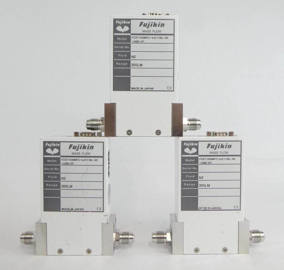 Used Fujikin FCST1030MFC-4J2-F30L-N2-U485-EP Mass Flow Controller MFC Lot of 3