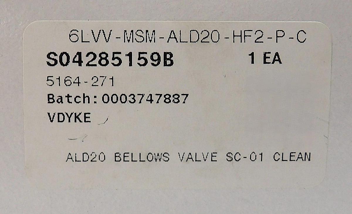 Swagelok 6LVV-MSM-ALD20-HF2-P-C Diaphragm Valve Lot of 2 New Surplus