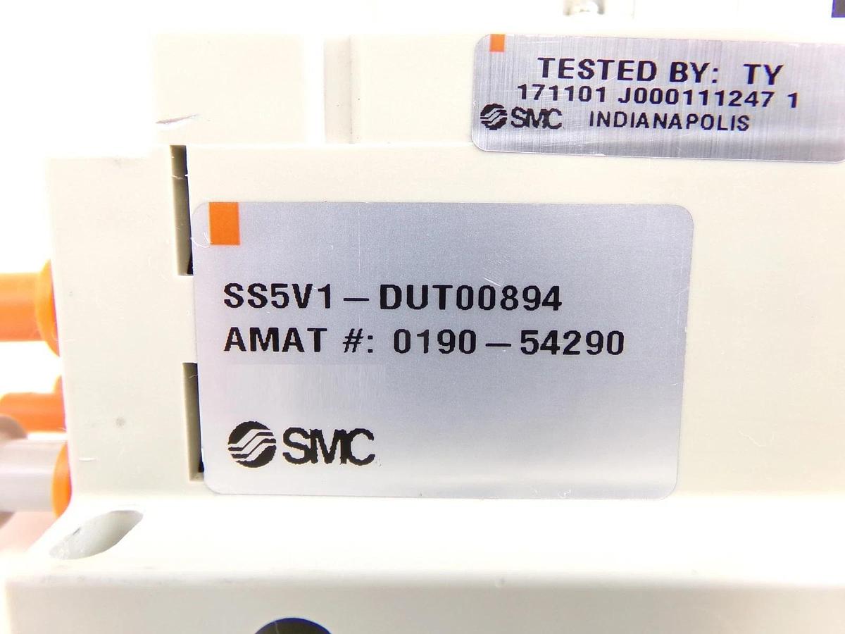 Used SMC SS5V1-DUT00894 15-Port Pneumatic Manifold AMAT 0190-54290 Working
