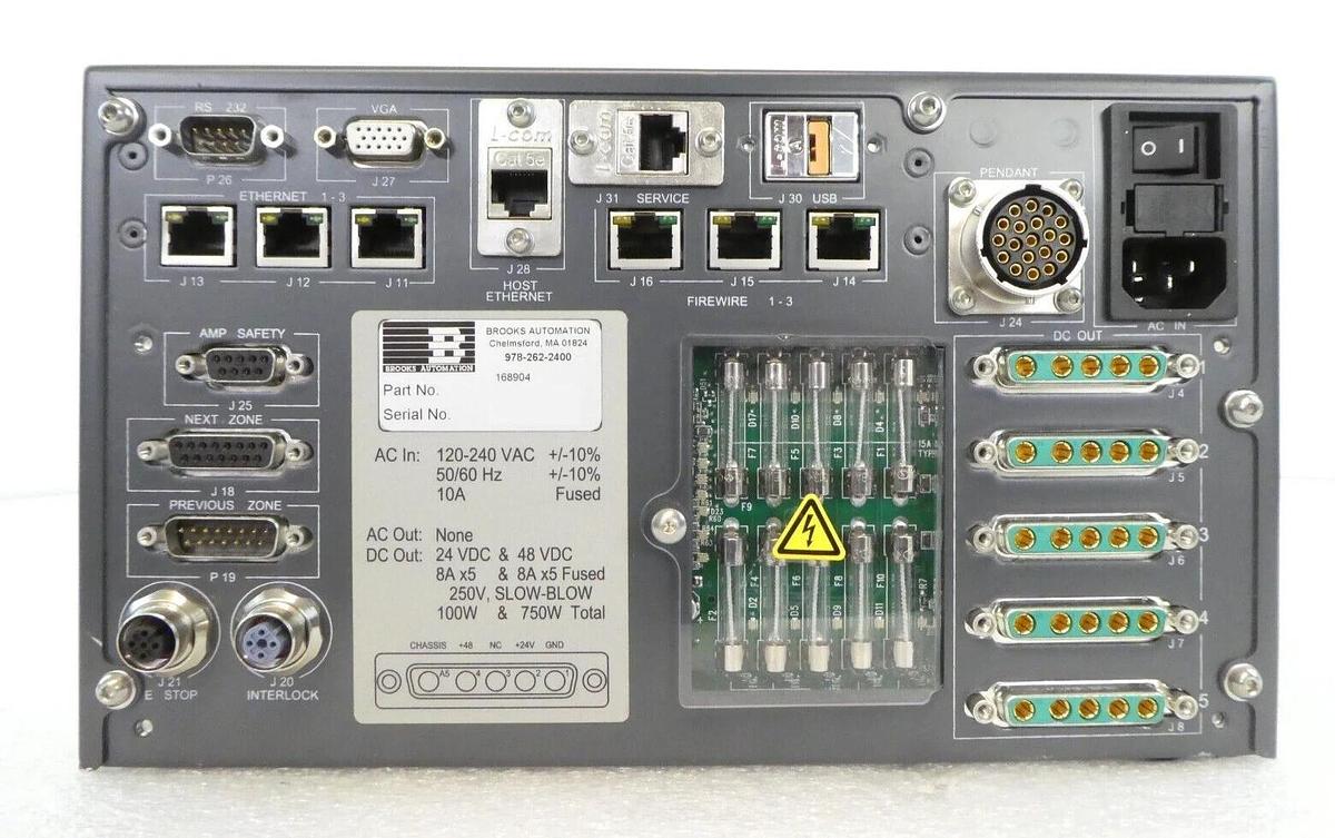 Used Brooks Automation 168904 Fusion V Robot Controller Set 142836 w/Cables Working