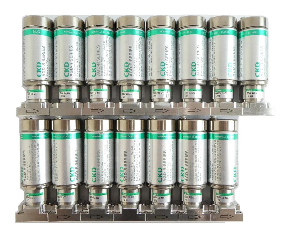 Used CKD MAGD-11R-AT2 Pneumatic Diaphragm Valve AGD-R Series Lot of 15 Working Spare