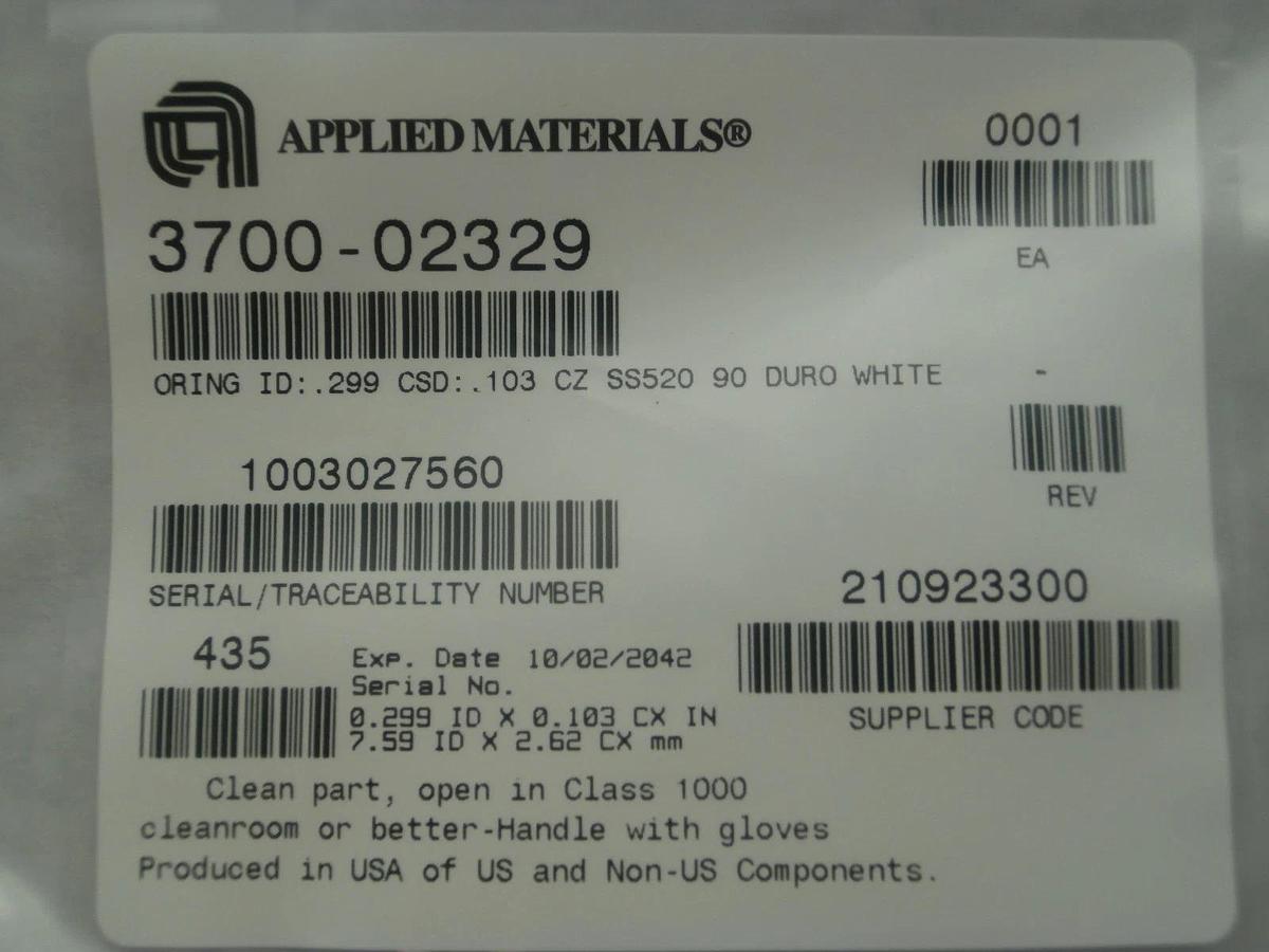 AMAT Applied Materials 3700-02329 O-Ring Duro White Reseller Lot of 4 New
