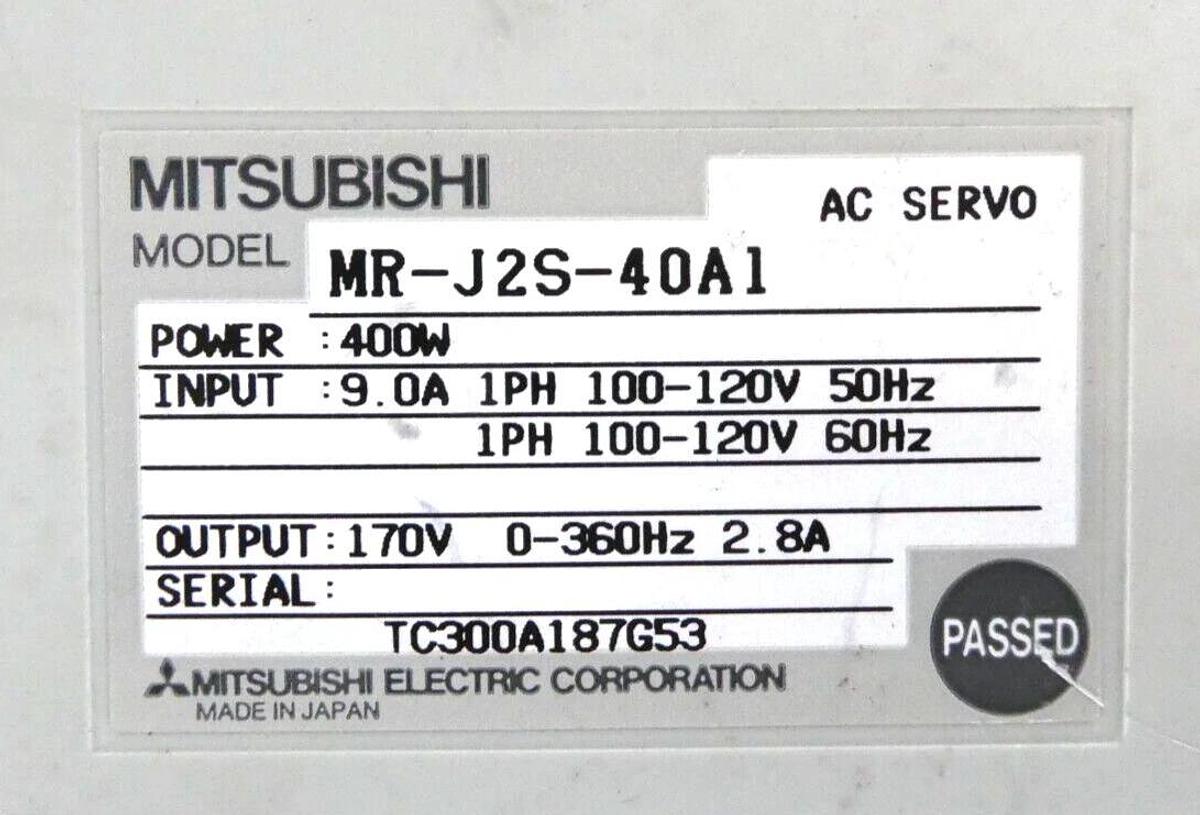 Used Mitsubishi MR-J2S-40A1 AC Servo Driver MELSERVO Lot of 2 No Cover Working