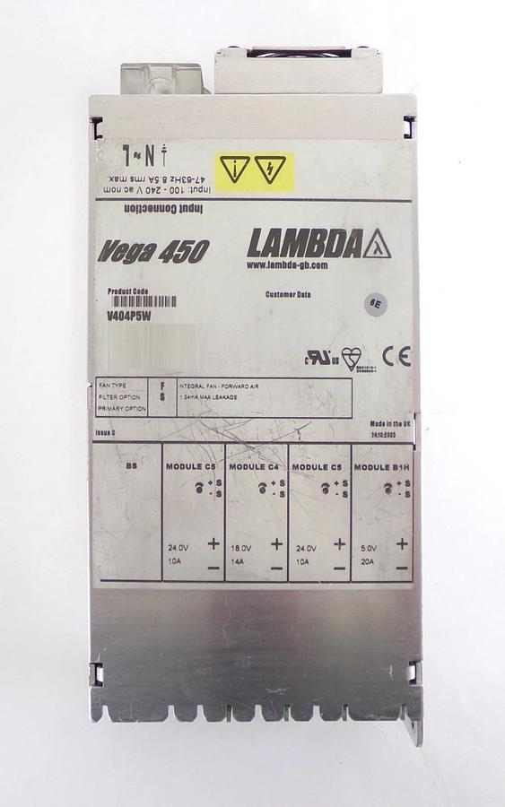 Used TDK-Lambda V404P5W Modular Power Supply Assembly Vega 450 Lot of 2 Working