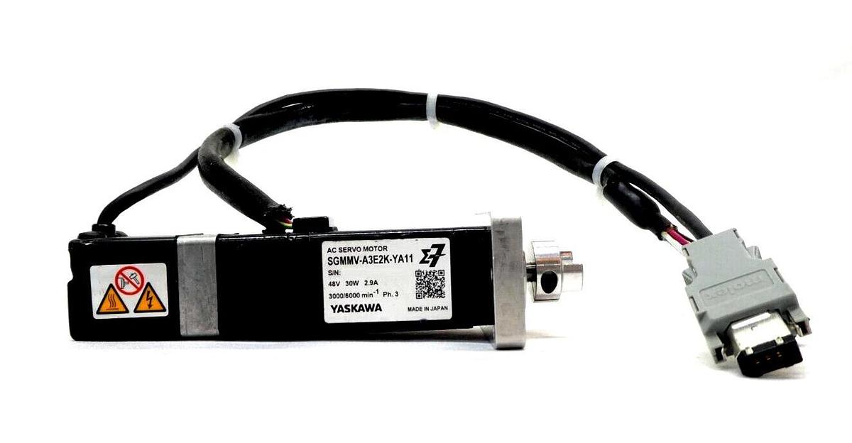 Used Yaskawa SGMMV-A3E2K-YA11 AC Servo Motor Reseller Lot of 3 Working Surplus