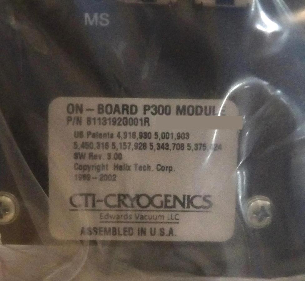 Refurbished CTI-Cryogenics 8116551G002R On-Board P300 Cryopump Manufacturer Refurbished
