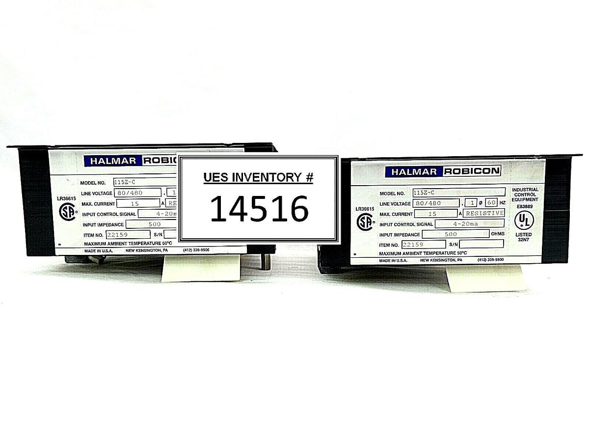 Used Halmar Robicon 22159 SSR Power Control Panel 115Z-C Lot of 2 Working Surplus