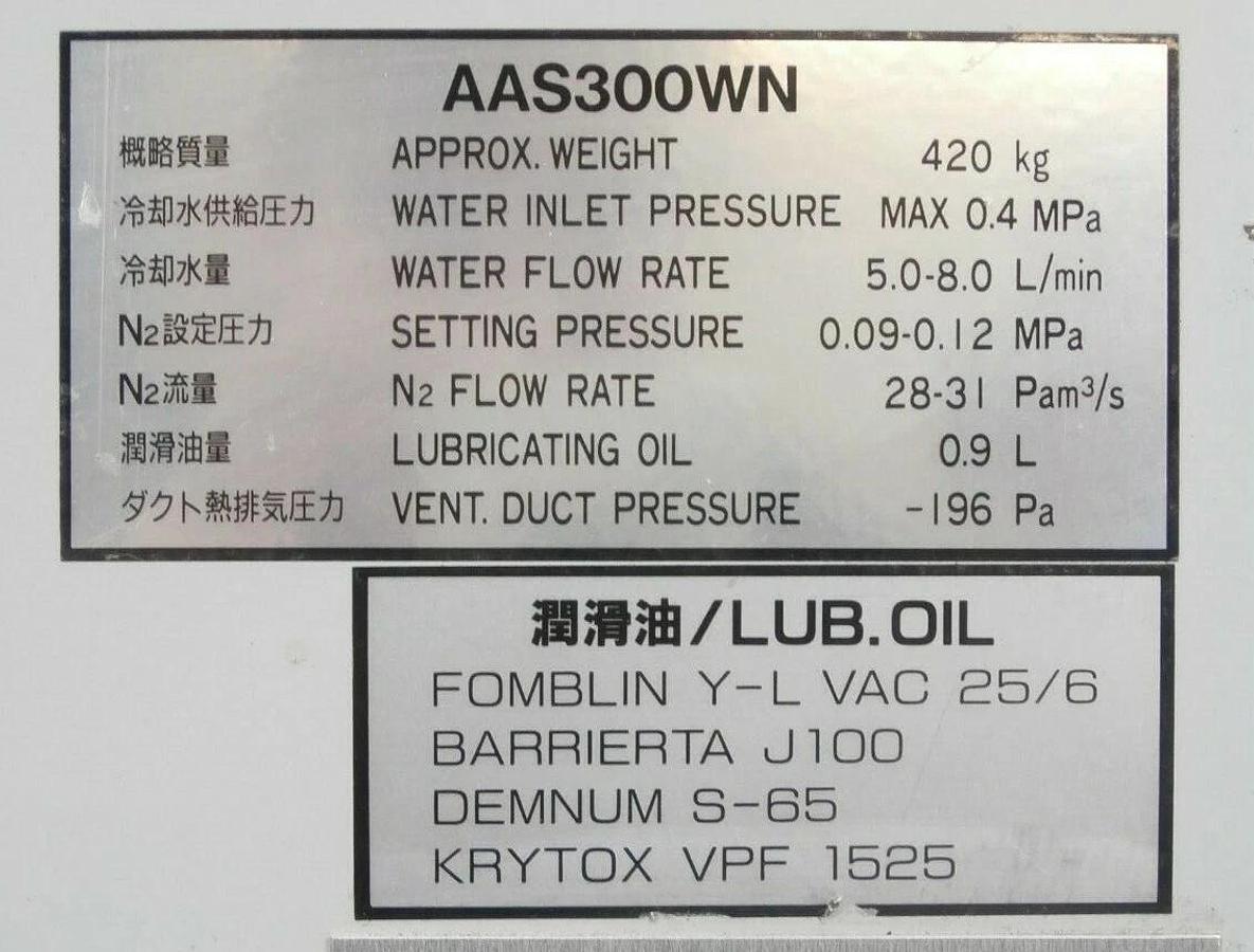 Used Ebara AAS300WN Dry Vacuum Pump AAS Series with Interface 210451B OEM Refurbished