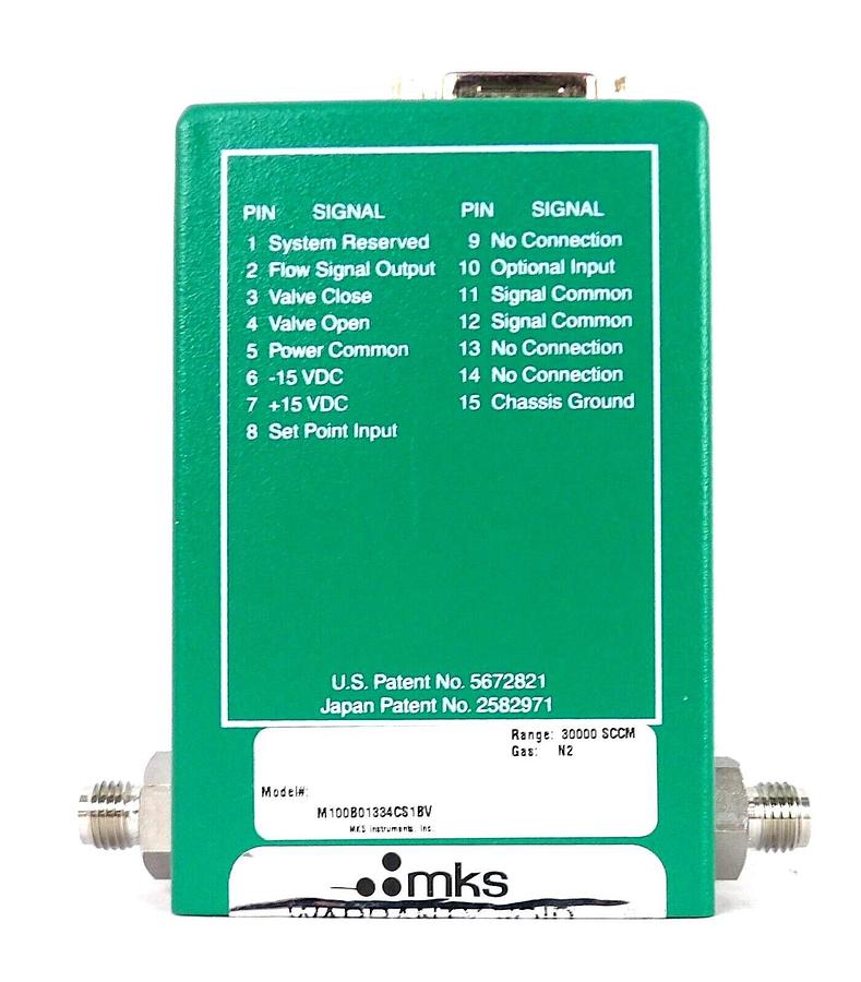 Used MKS Instruments M100B01334CS1BV Mass Flow Controller M100B 30000 SCCM Lot of 3