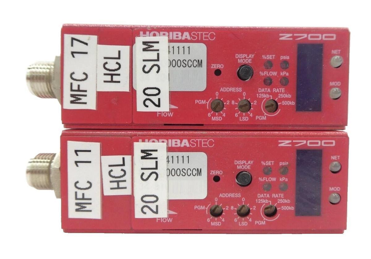 Used Horiba STEC Z700 Mass Flow Controller MFC SEC-Z714AGX SEC-Z724AGX Lot of 7