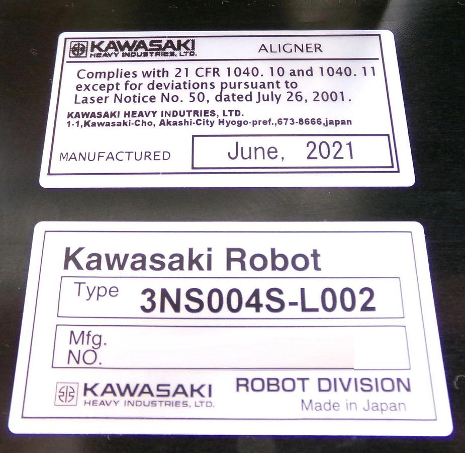 Used Kawasaki 3NS004S-L002 300mm Wafer Prealigner AMAT 0190-50854 Working Surplus