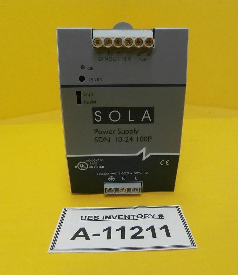 Used Emerson SDN 10-24-100P Rack Mount 24VDC Power Supply SOLA Used Working