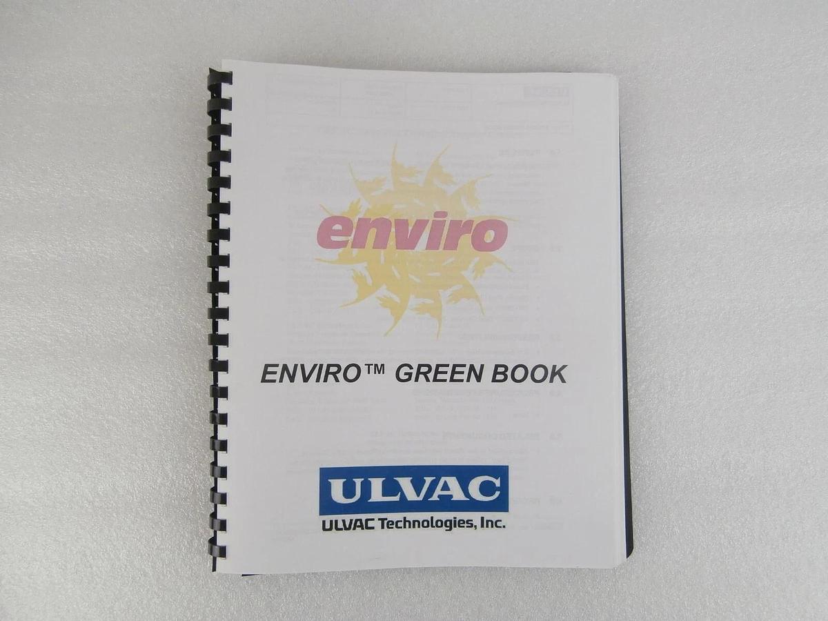 Used Ulvac Technologies Enviro II Dual Chamber Advanced RF Strip System Manual Set