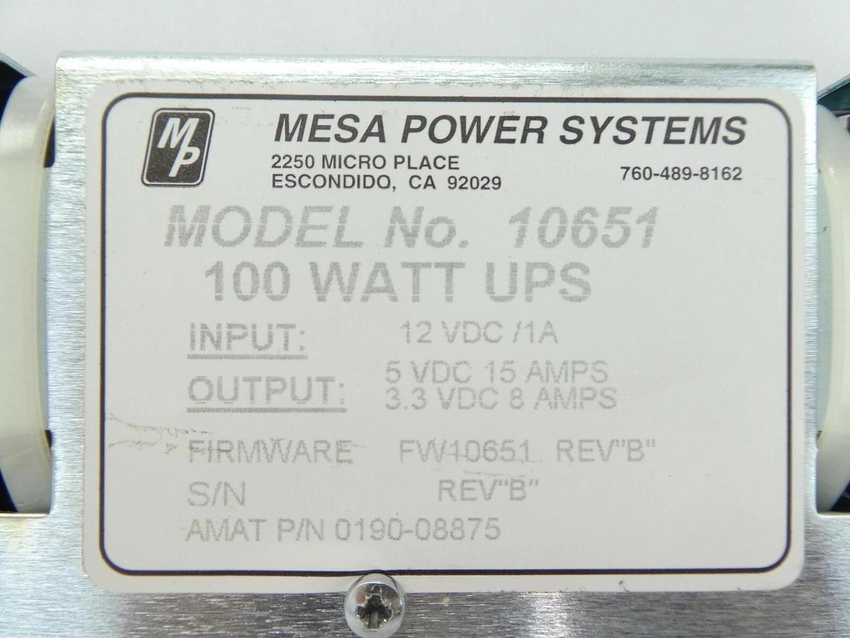 Used Mesa Power Systems 10651 100 Watt UPC PCB Card AMAT 0190-08875 Cu Working Spare