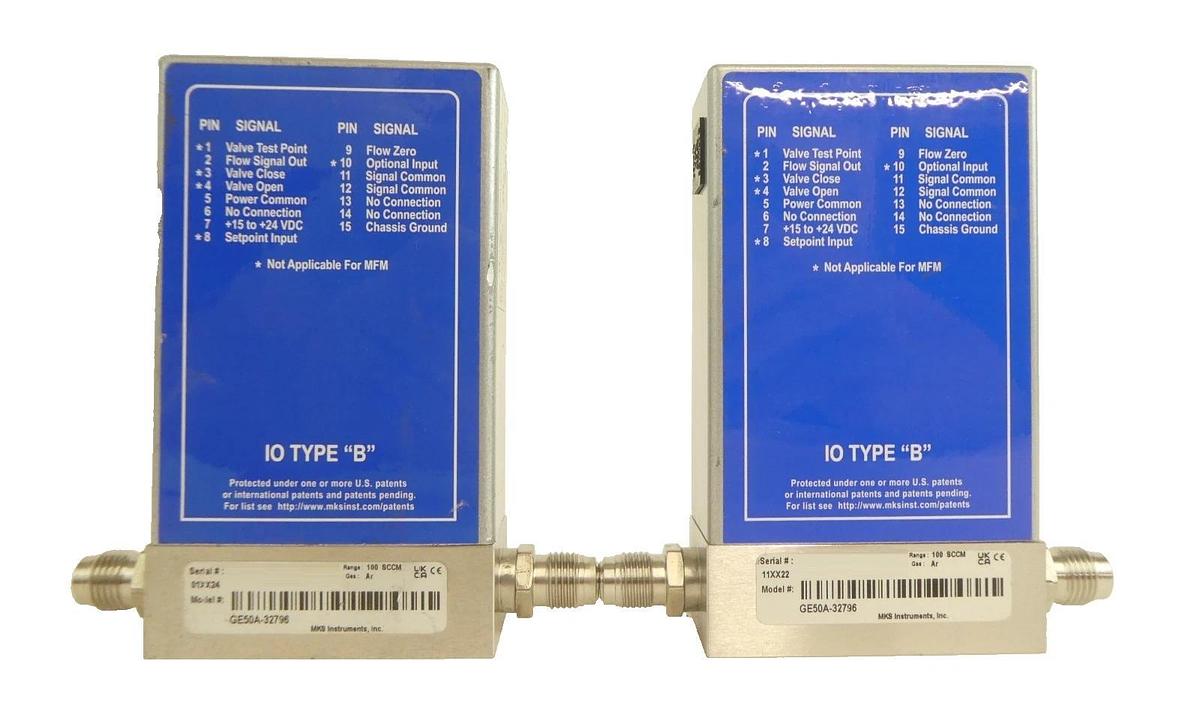 Used MKS Instruments GE50A Mass Flow Controller MFC GE50A-32796 GE50A-31531 Lot of 5