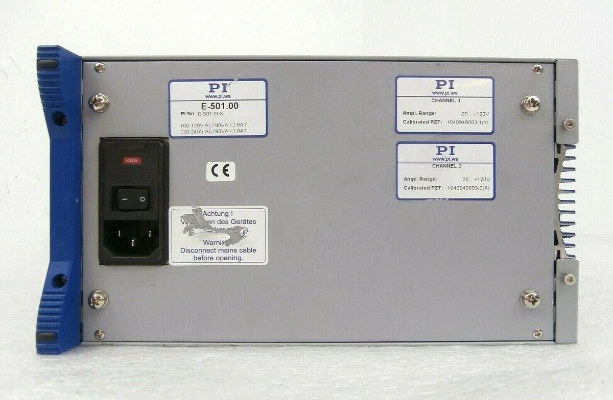 Used PI Physik Instrumente E-501.00X 2-Channel Modular Piezo Controller Rack Working
