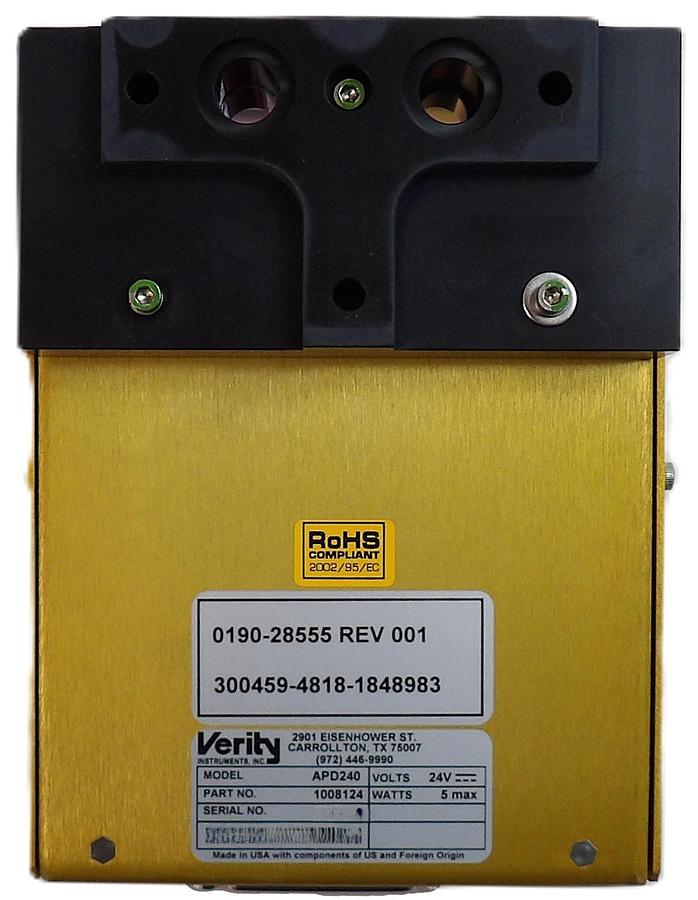 Used Verity Instruments 1008124 Laser Optical Module APD240 AMAT 0190-28555 Working