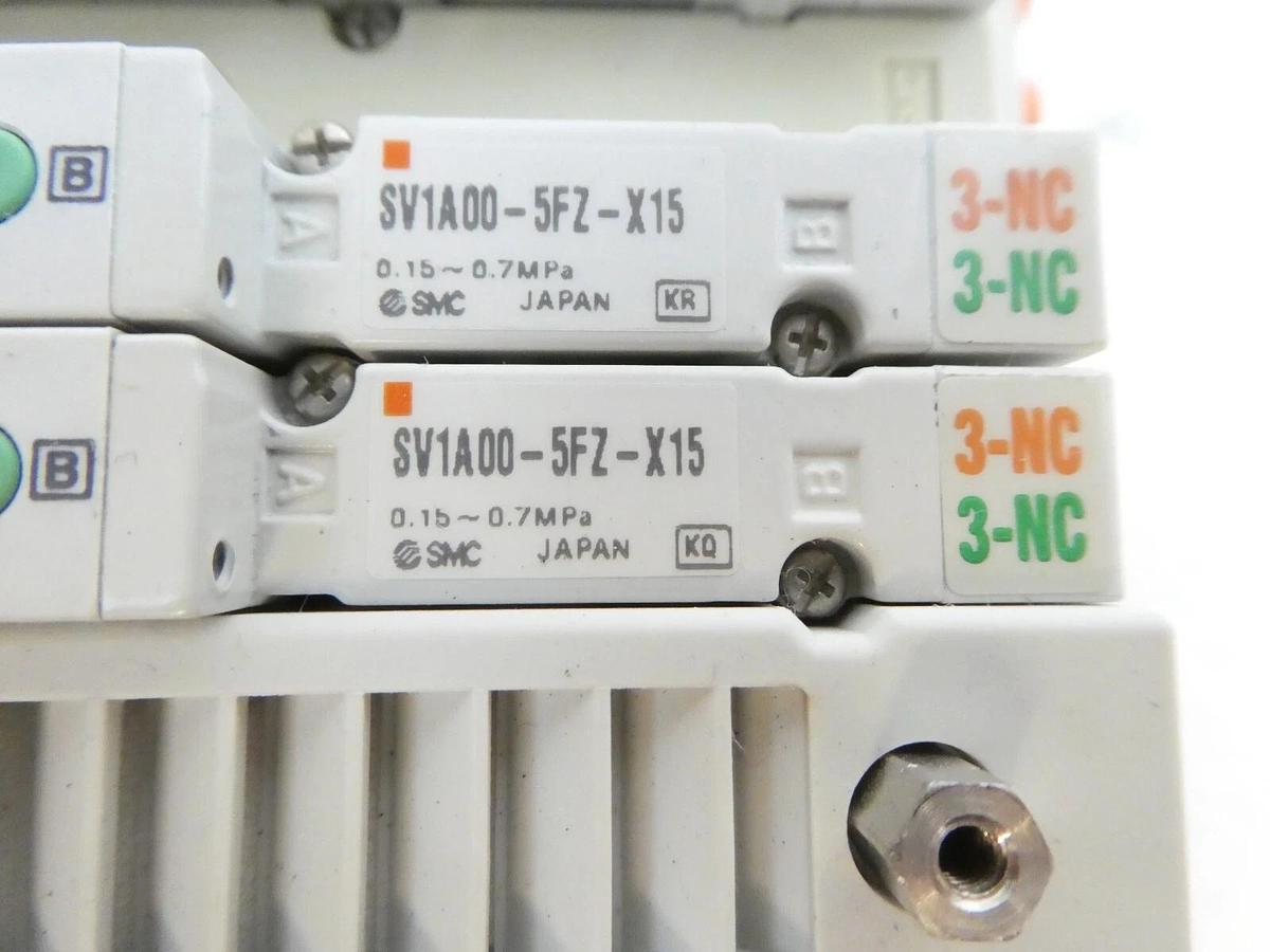 Used SMC SS5V1-1-10FD-X136 10-Port Pneumatic Manifold SV1200 SV1A00 AMAT Working