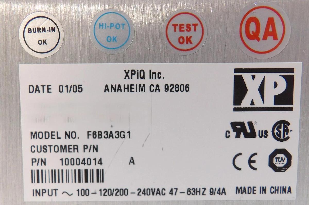 Used XP Power F6B3A3G1 Spectrometer Power Supply AB Sciex 10004014 Working