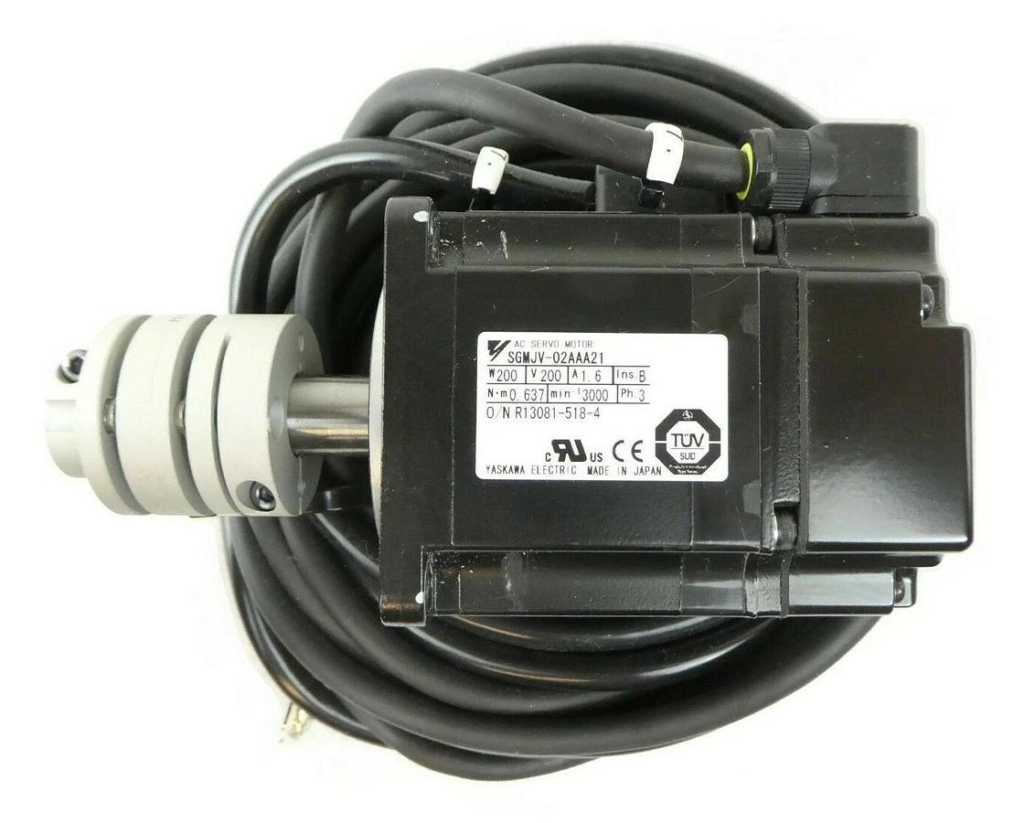 Used Yaskawa Electric SGMJV-02AAA21 AC Servo Motor Rudolph F30 No Connector Working