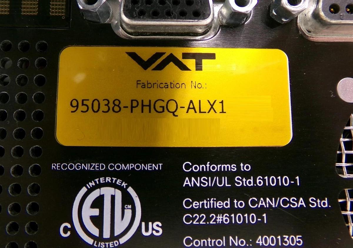 Used VAT 95038-PHGQ-ALX1 Butterfly Valve w/Integrated Pressure Controller Working