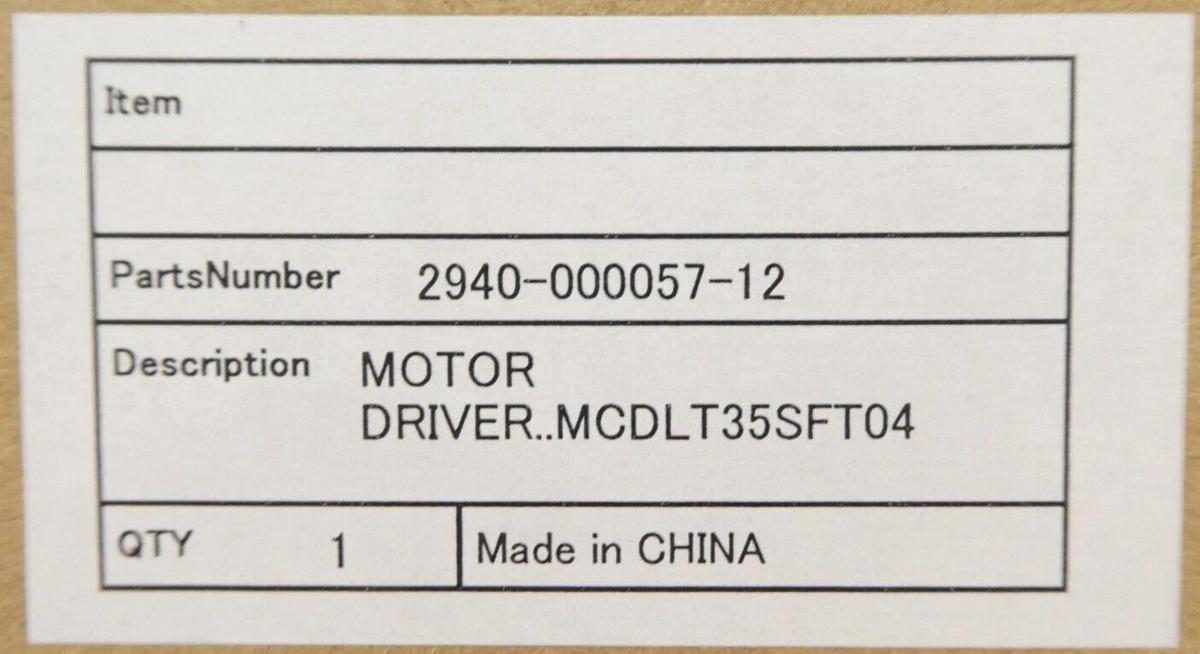 Panasonic MCDLT35SFT04 AC Servo Driver TEL Tokyo Electron 2940-000057-12 New