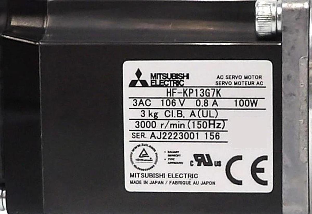 Used Mitsubishi Electric HF-KP13G7K AC Servo Motor HD HPG-20A-45-J6JMLAS-SB Working
