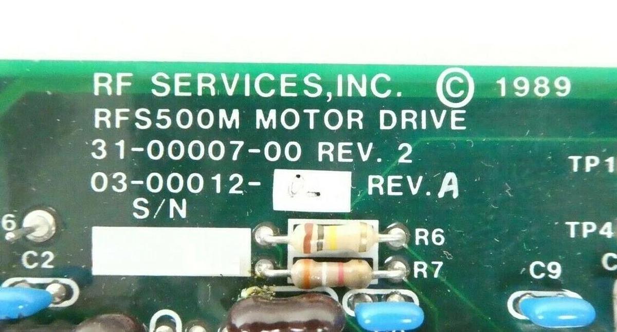 Used RF Services 9200-0005-02 RFS 500M Motor Drive PCB RF Match 31-00007-00 Working