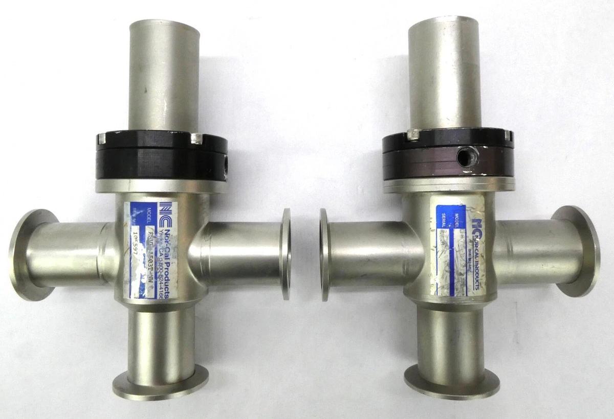 Used Nor-Cal Products 3870-01212 Pneumatic Angle Valve NW40 AMAT Lot of 2 Working