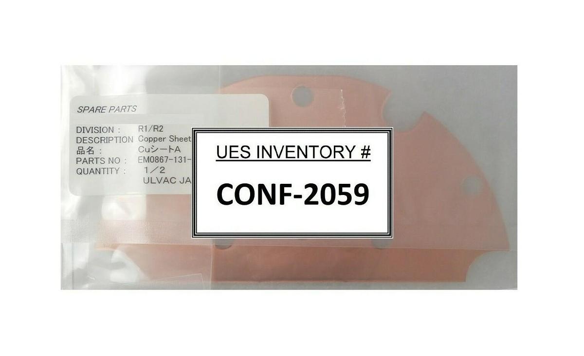 Ulvac Technologies EM0867-131-23C Copper Sheet A Cu New Surplus