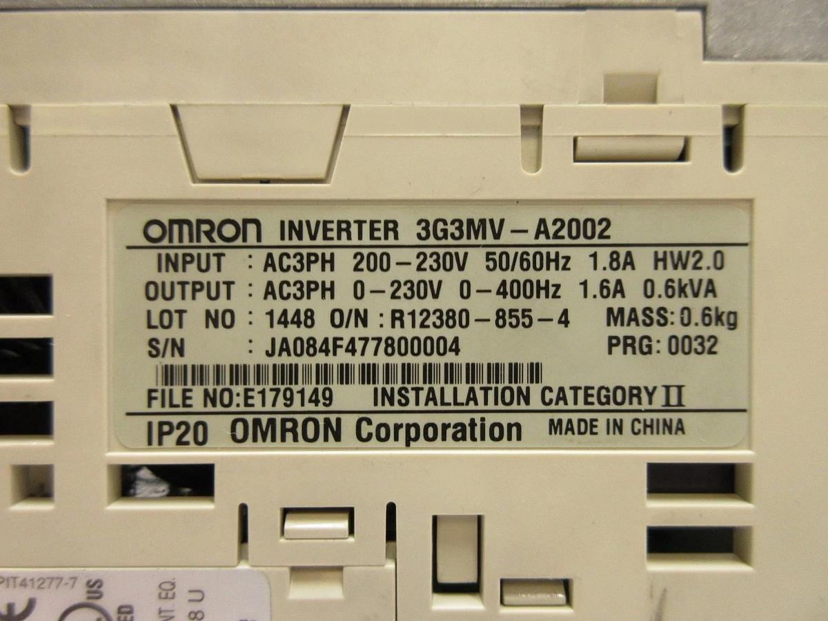 Used Omron 3G3MV-A2002 Inverter Drive SYSDRIVE 3G3MV 3G3MV-PDRT2 Used Working