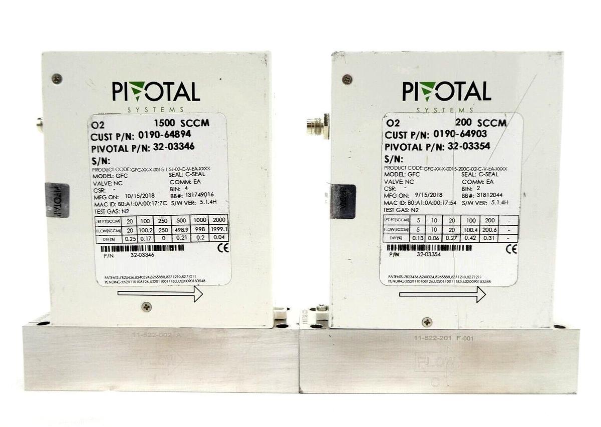 Used Pivotal Systems GFC Mass Flow Controller MFC 32-03298 32-03351 Lot of 12 Working