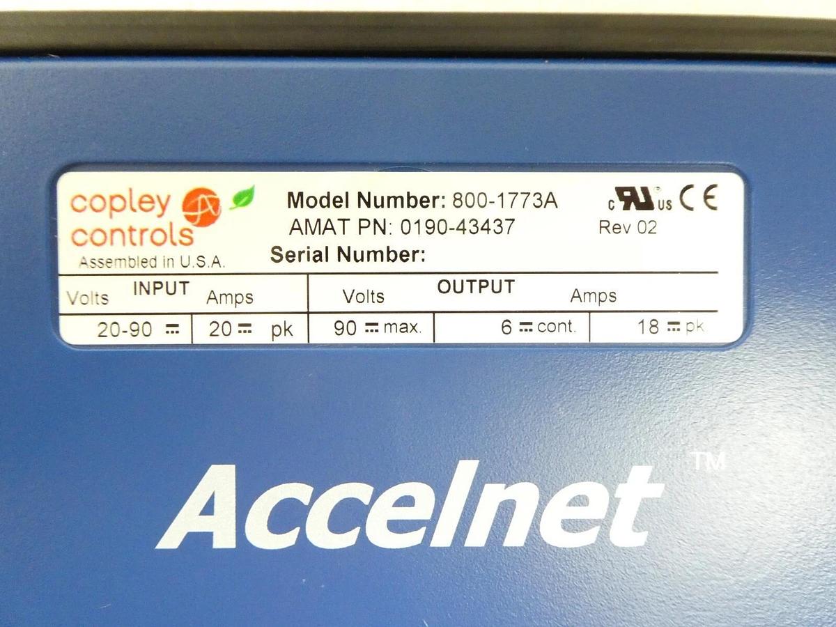 Used Copley Controls 800-1773A Accelnet AMAT Applied Materials 0190-43437 Working
