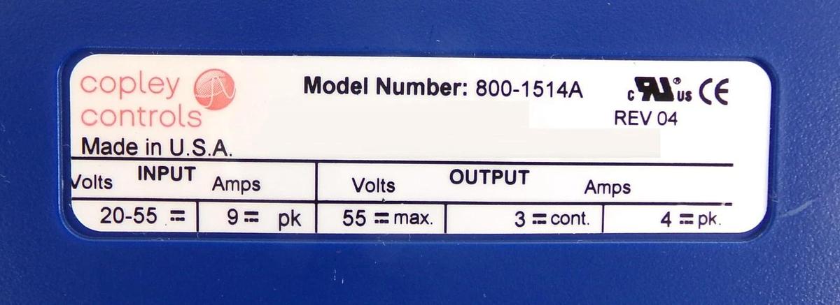 Used Copley Controls 800-1514A Servo Motor Controller Working
