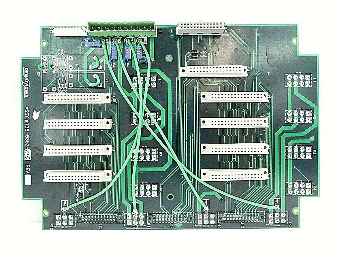 Used Dynatronix 138-0353-03 Backplane Board PCB 190-0353-01 Working Surplus