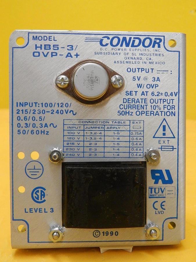 Used Condor HB5-3/OVP-A+ Power Supply HC12-3.4-A+ HN24-3.6A+ Reseller Lot of 5 Used