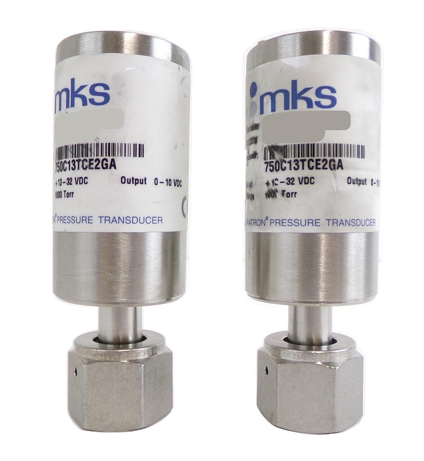 Used MKS Instruments 750C13TCE2GA Baratron Pressure Transducer Lot of 2 Spare Surplus