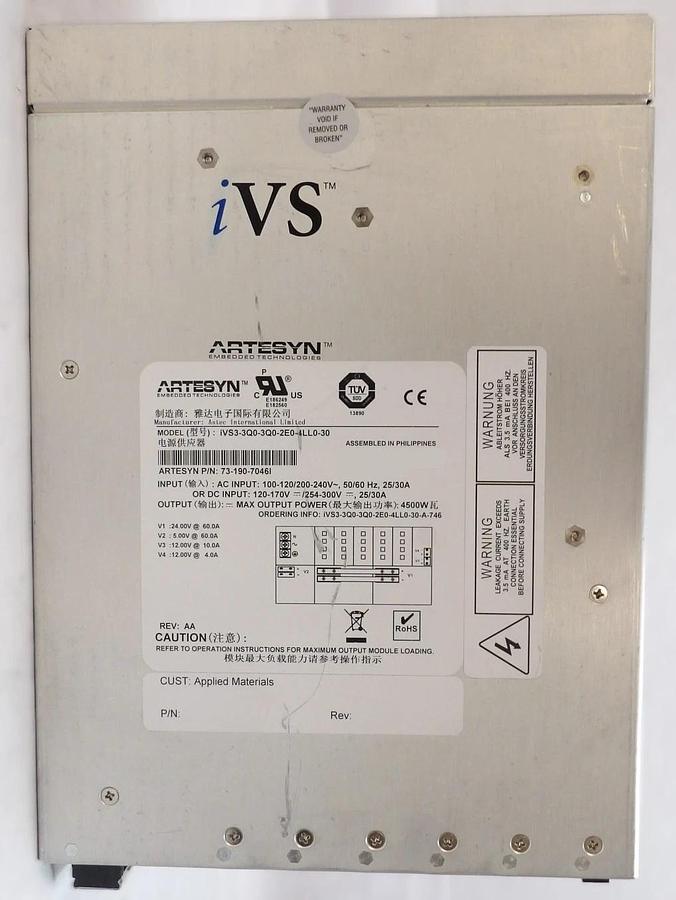 Used Artesyn 73-190-7046I Power Supply Assembly iVS3-3Q0-3Q0-2E0-4LL0-30 Working