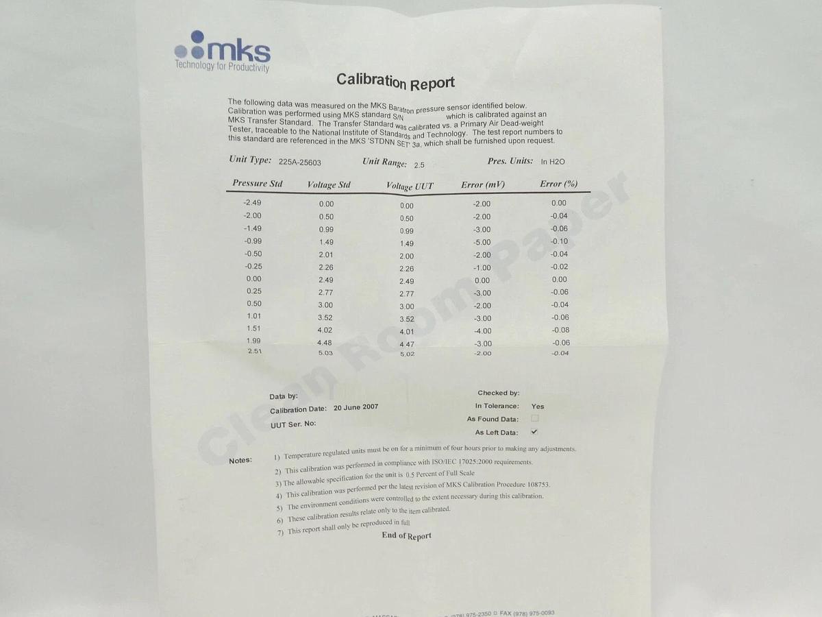Refurbished MKS Instruments 225A-25603 Baratron Pressure Transducer 225A OEM Refurbished