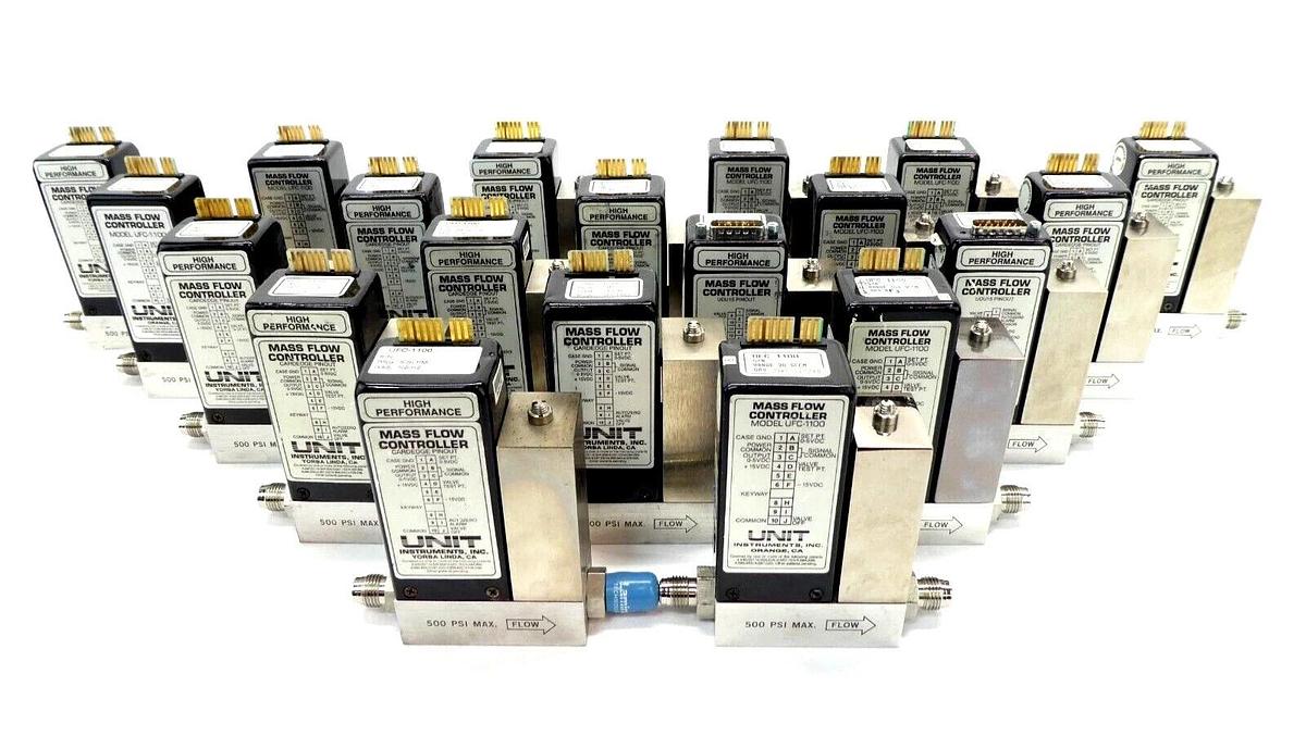 Used UNIT Instruments UFC-1100 Mass Flow Controller MFC Ar HCl NH3 CF4 H2 Lot of 20