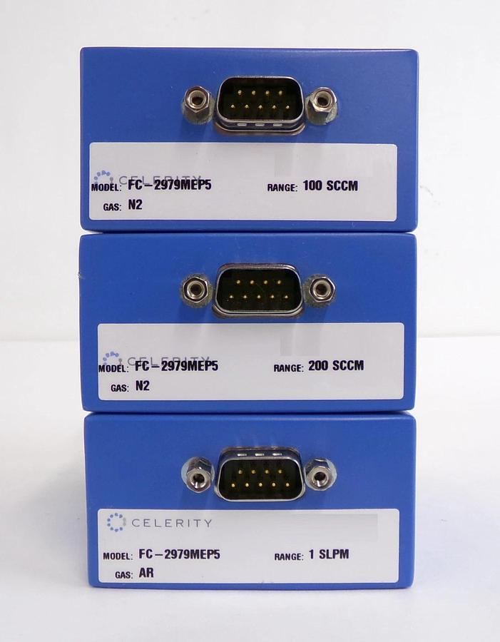 Used Celerity FC-2979MEP5 Mass Flow Controller N2 Ar Reseller Lot of 3 Working Spare