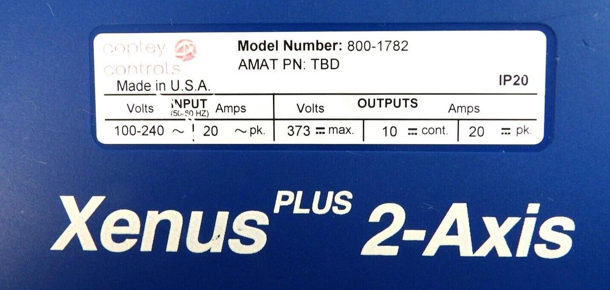 Used Copley Controls 800-1782 Servo Drive Amplifier Xenus Plus 2-Axis Working