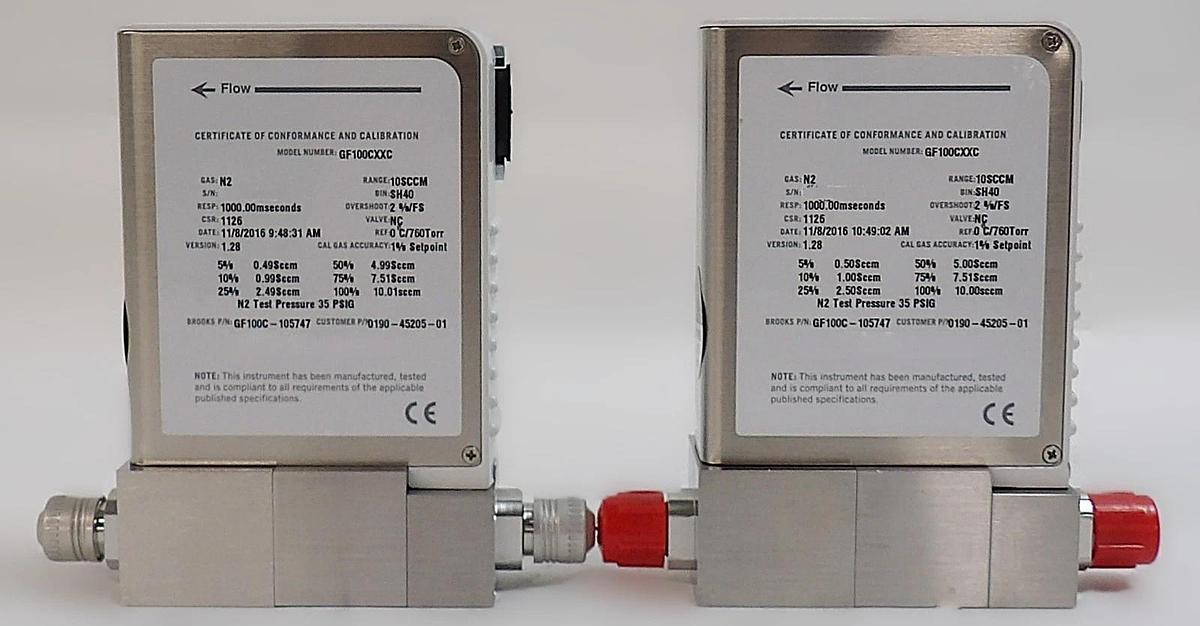 Brooks Instrument GF100C-105747 Mass Flow Controller MFC Reseller Lot of 2 New