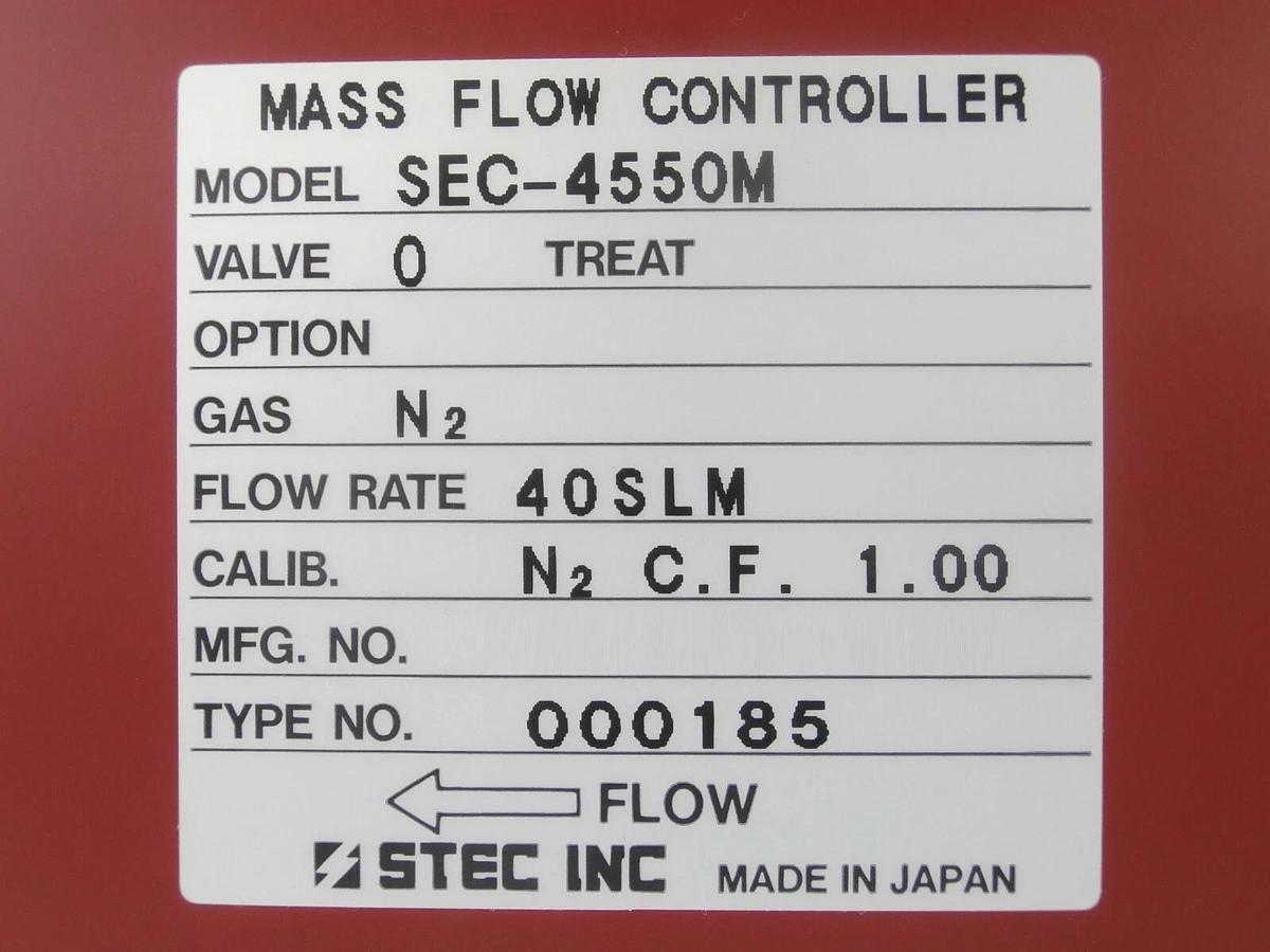 Used STEC SEC-4550M Mass Flow Controller MFC SEC-4550 40 SLM N2 Working Surplus