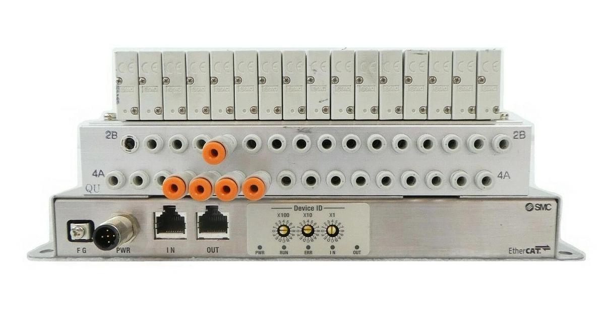 Used AMAT Applied Materials Pneumatic Block SMC 16-Port Manifold INR587-33 Surplus