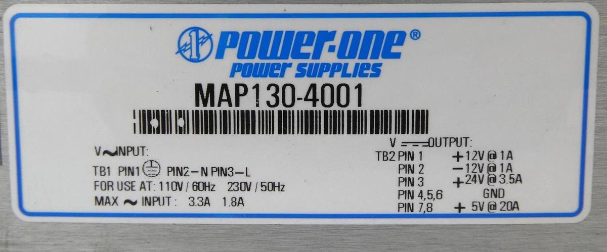 Used Power-One MAP130-4001 Power Supply Assembly Working Surplus