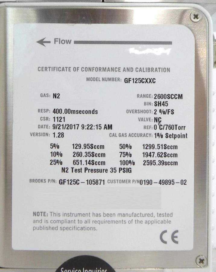 Used Brooks Instrument GF125C Mass Flow Controller MFC GF125CXXC Lot of 13 Working