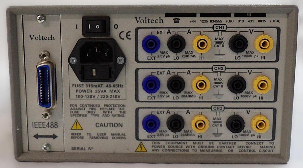 Used Voltech PM300 Three Phase Power Analyzer w/100-012/25 Lot of 2 Untested Surplus