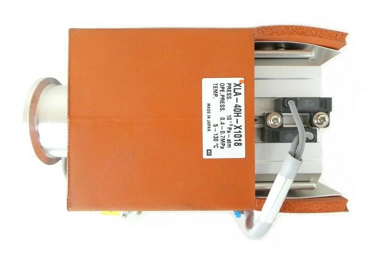 Used SMC XLA-40H-X1018 Heated Pneumatic High Vacuum Angle Valve Trias Working Surplus